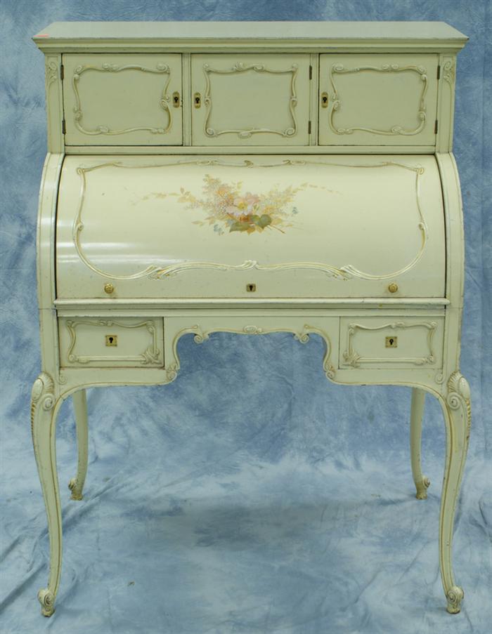 Appraisal: Louis XV style ladies cylinder roll desk small doors over