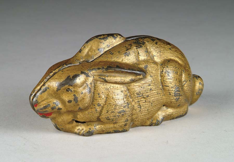 Appraisal: A C WILLIAMS CROUCHING RABBIT STILL BANK A finely detailed