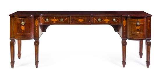 Appraisal: Sale Lot A George III Marquetry and Mahogany Sideboard th