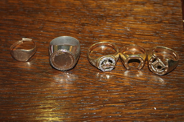 Appraisal: FOUR CT GOLD RINGS one signet ring one in the