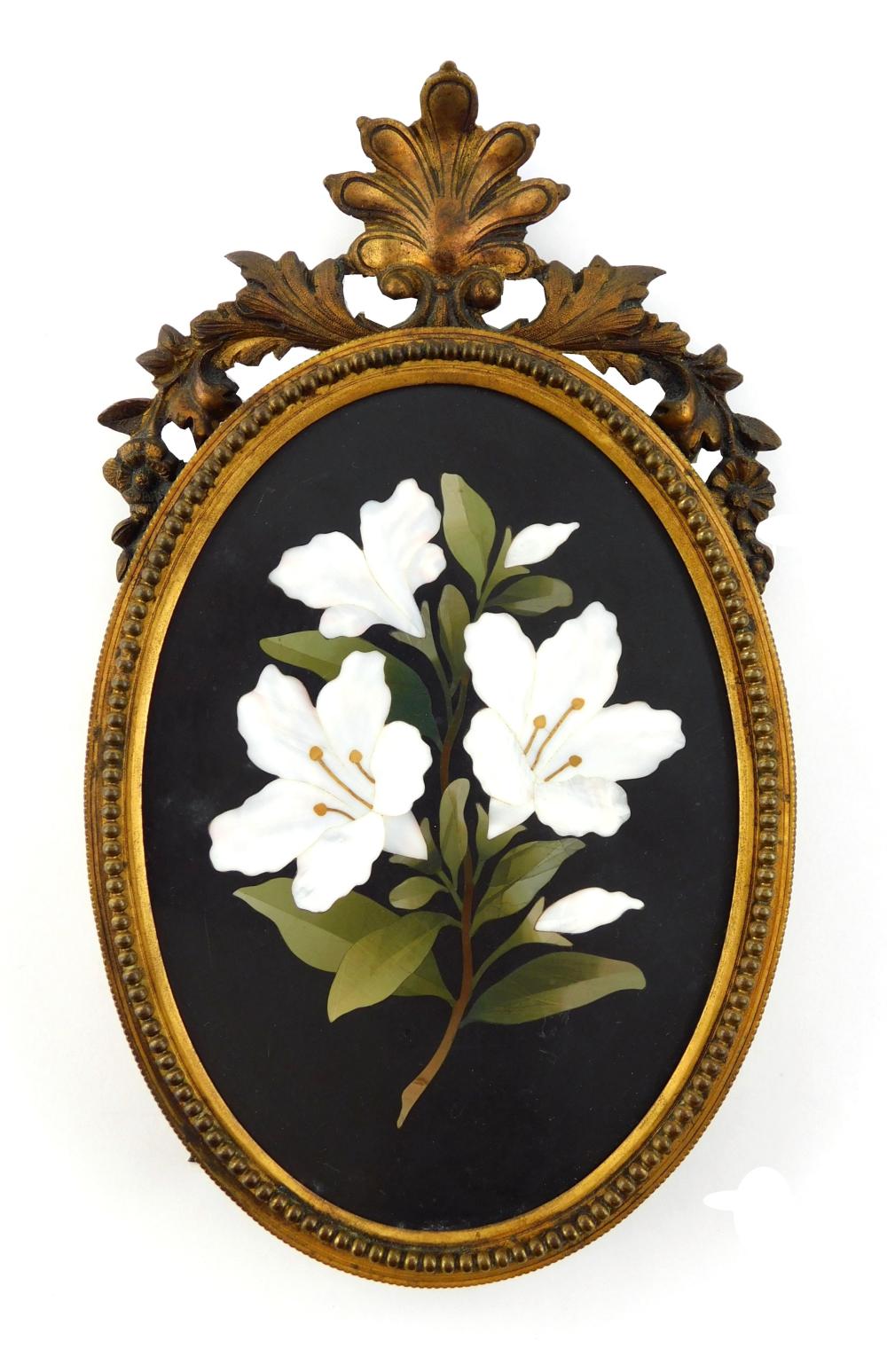 Appraisal: PIETRA DURA PICTURE FRAME LATE TH C EARLY TH C