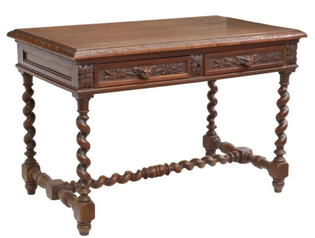 Appraisal: French Louis XIII style writing desk late th c two