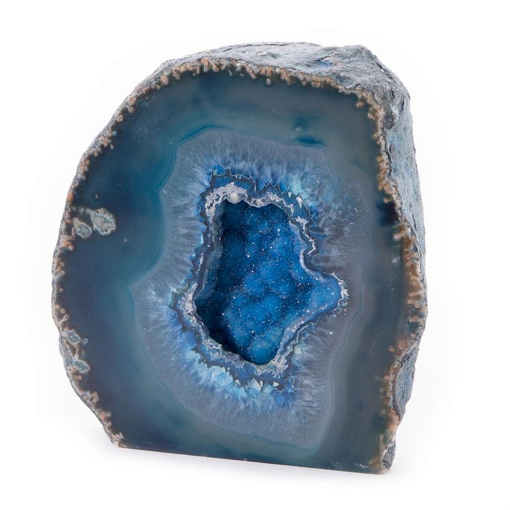 Appraisal: An agate geode A cut and polished