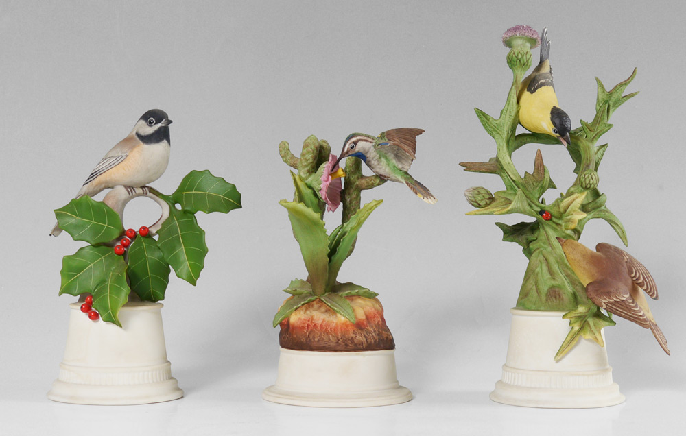 Appraisal: GROUP OF BOEHM PORCELAIN BIRDS Limited edition Goldfinches '' tall