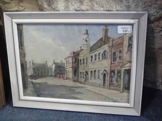 Appraisal: JOHN AKERMAN - Street scene Kings Lynn signed watercolour x