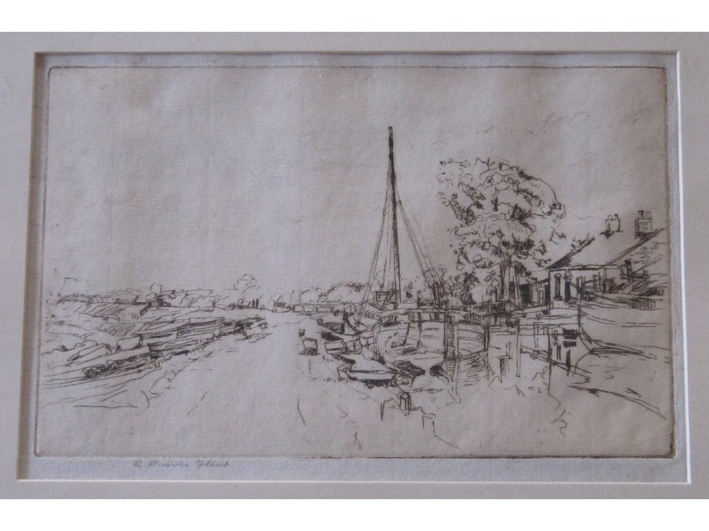 Appraisal: ROBERT PURVES FLINT RSW RWS - Etching 'The Beck Beverley'