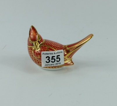 Appraisal: Royal Crown Derby Red Crested Cardinal Cock with gold stopper