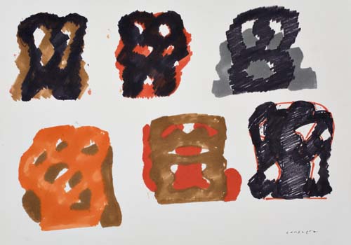 Appraisal: PIETRO CONSAGRA Untitled Felt-tip marker and color ink on wove