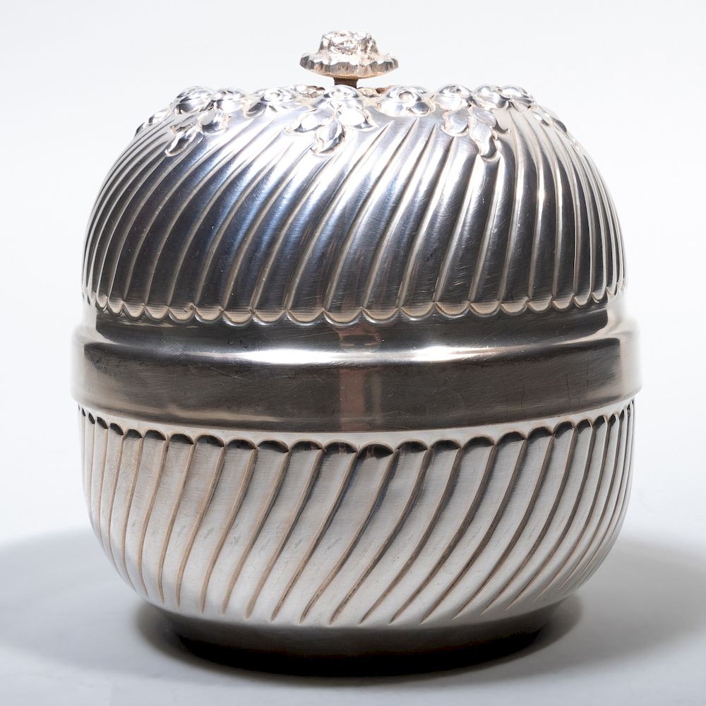 Appraisal: Contemporary Silver Bowl and Cover Marked ' ' x in