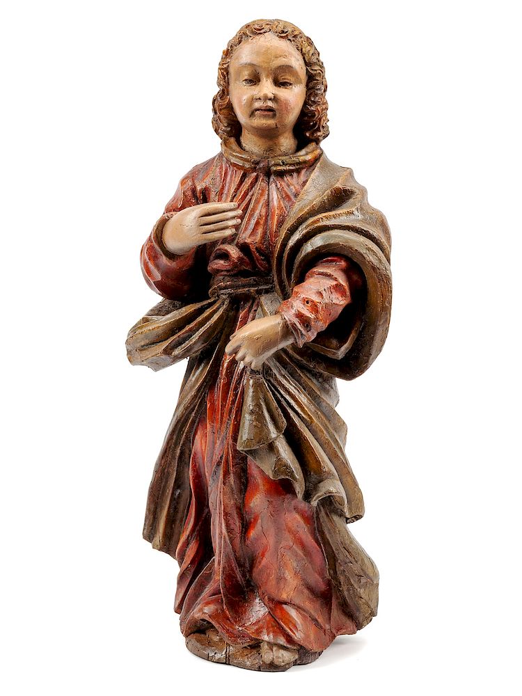 Appraisal: A Spanish Carved and Polychromed Wood Santos Figure A Spanish