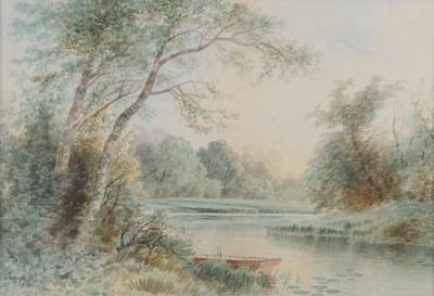 Appraisal: Granville Walter Perkins American - Woodland lake Watercolor on paper