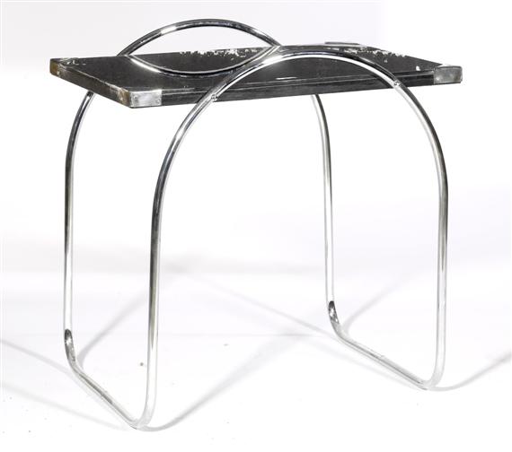 Appraisal: A SIDE TABLE Art Deco Switzerland circa Chromed metal and