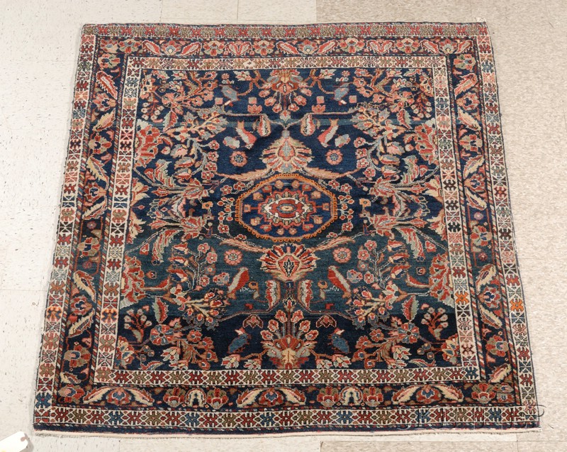 Appraisal: Sarouk Area Rug with midnight blue field and tightly packed