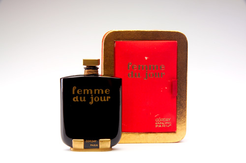 Appraisal: BACCARAT Femme du Jour perfume bottle for Corday in black