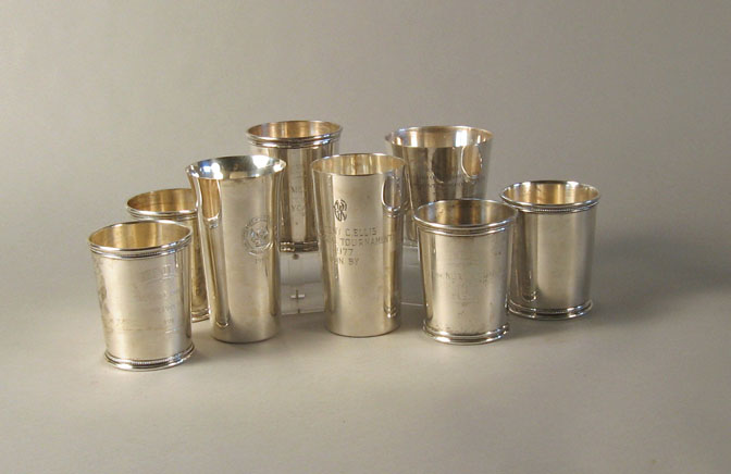 Appraisal: Set of five American sterling silver mint julep presentational cups