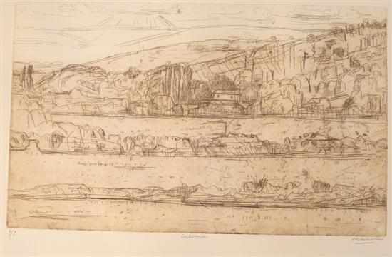 Appraisal: Jeff Makin born Calstock etching A P x cm