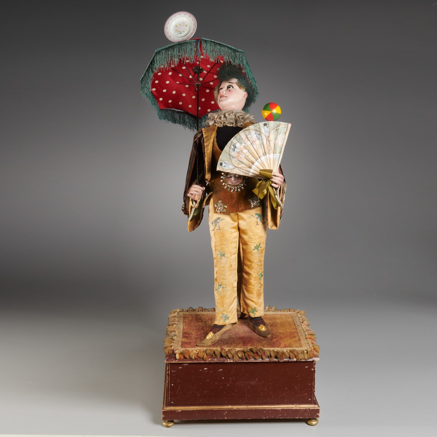 Appraisal: GUSTAVE VICHY LARGE MUSICAL CLOWN AUTOMATON th c France Clown