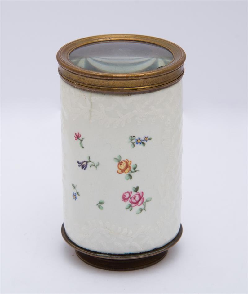 Appraisal: BRASS-MOUNTED ENAMEL COLLAPSIBLE SPY GLASS PROBABLY ENGLISH The cylindrical enamel