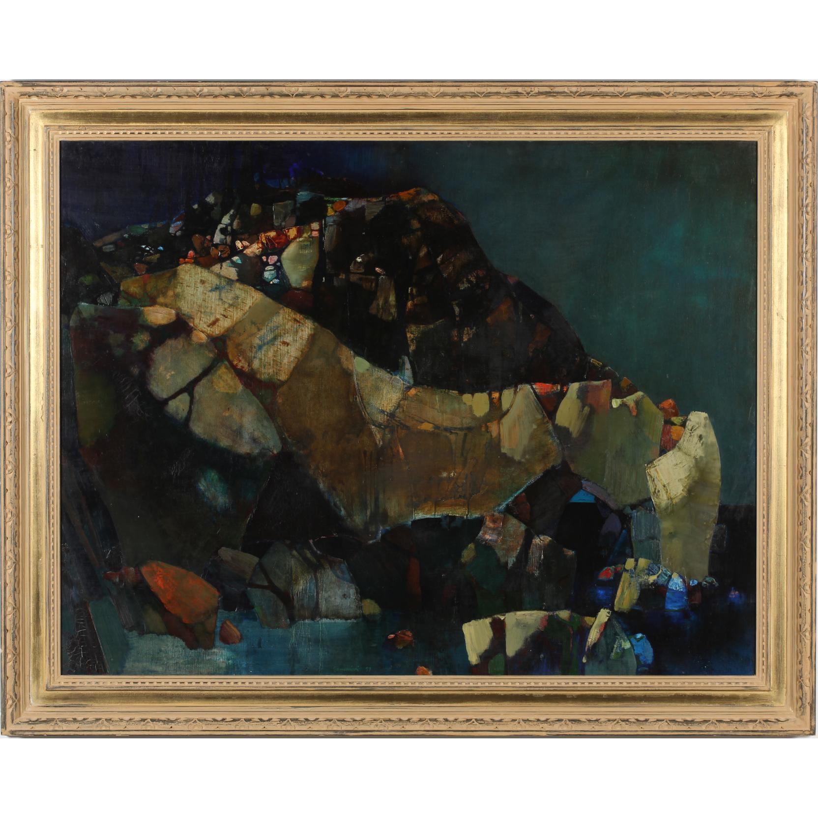 Appraisal: Leonardo Cremonini Italian - Rochers dans la nuit oil on