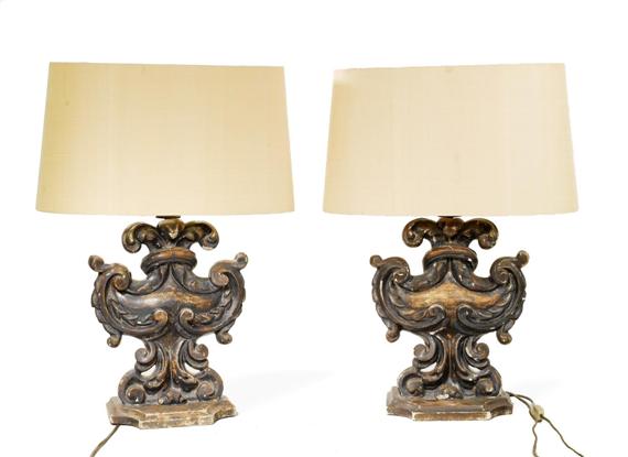 Appraisal: PAIR OF ALTAR VASES AS TABLE LAMPS Italy th century