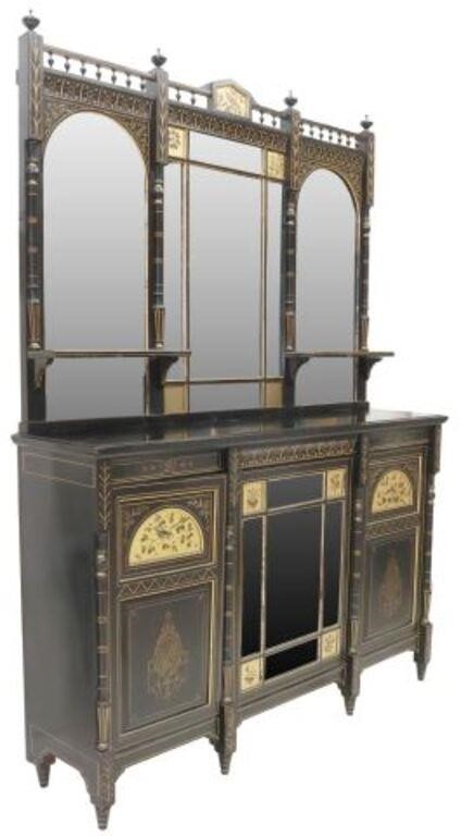 Appraisal: English Aesthetic Movement ebonized sideboard retaining tag Lamb of Manchester