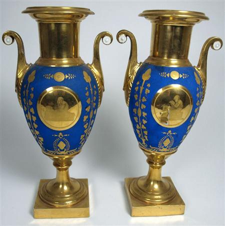 Appraisal: A pair of th century Paris porcelain vases each of