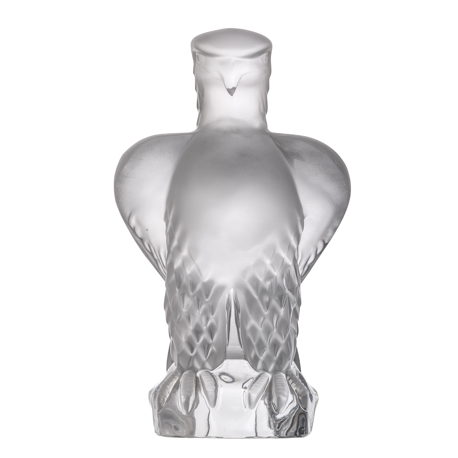 Appraisal: LALIQUE PARTIALLY FROSTED CRYSTAL EAGLE Eagle perched on rock inscribed