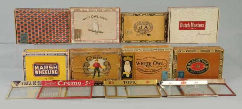 Appraisal: Lot of Cigar Advertising Items Description Includes eight cigar boxes