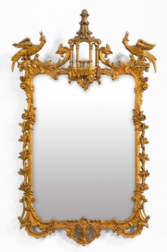 Appraisal: Large and Attractive Carved Giltwood Looking Glass second quarter th