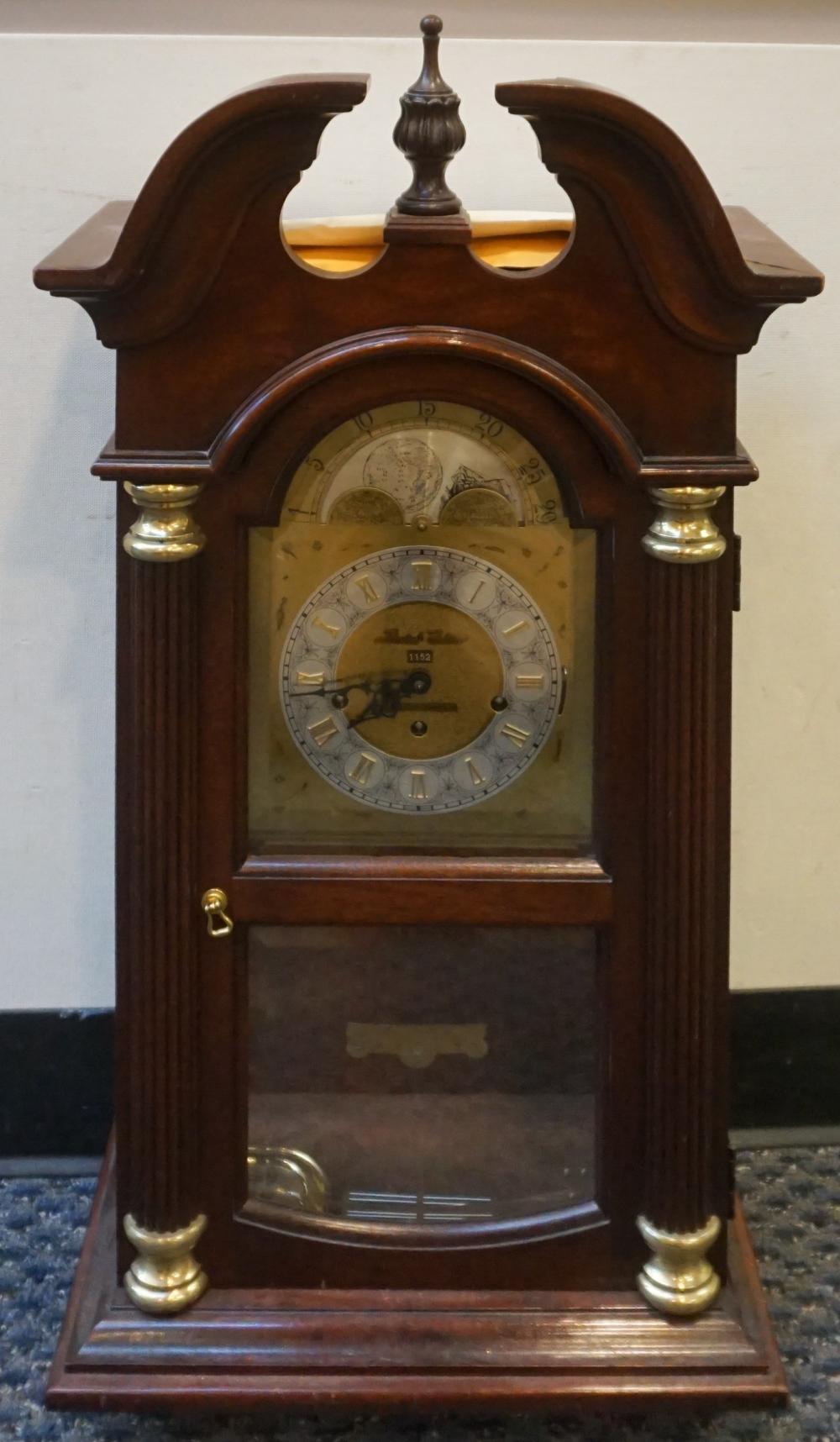 Appraisal: Howard Miller Mahogany Hourglass II Mantle Clock H in cm