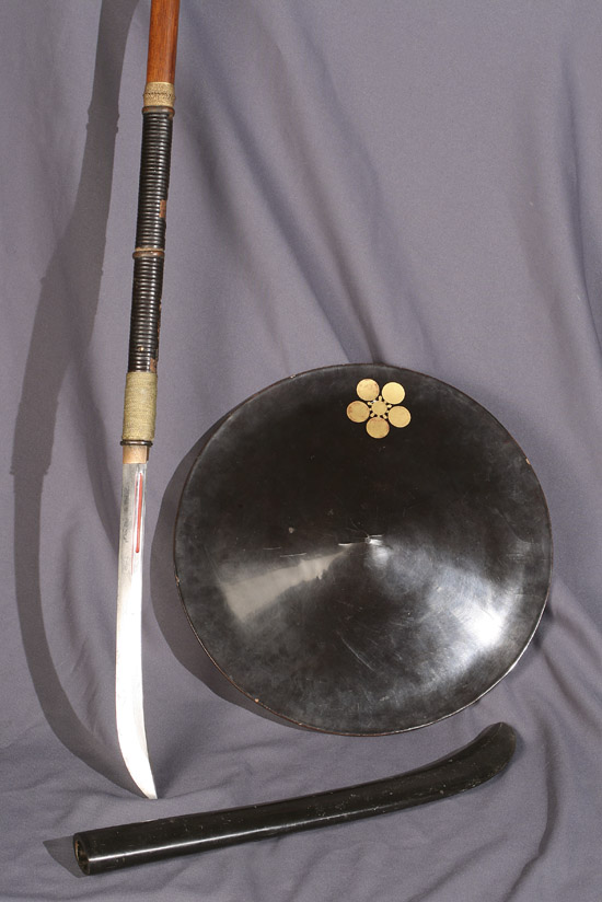 Appraisal: Japanese Steel-Mounted Roiro Lacquer and Wood Polearm Naginta Late Edo-Meiji