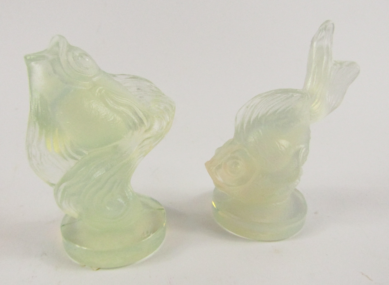 Appraisal: Two Sabino opalescent glass figures of goldfish each on circular