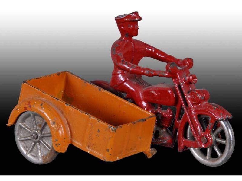 Appraisal: Cast Iron Kilgore Motorcycle with Sidecar Toy Description '' L