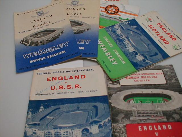 Appraisal: A group of England International football programmes from the 's