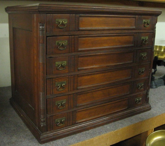 Appraisal: VICTORIAN SPOOL CHEST ON CABINET American last quarter of the