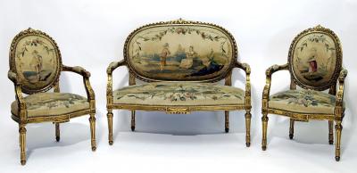 Appraisal: A LOUIS XV STYLE CARVED AND GILT WOOD SALON SUITE