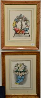 Appraisal: Currier Ives set of three colored lithographs A Wreath of