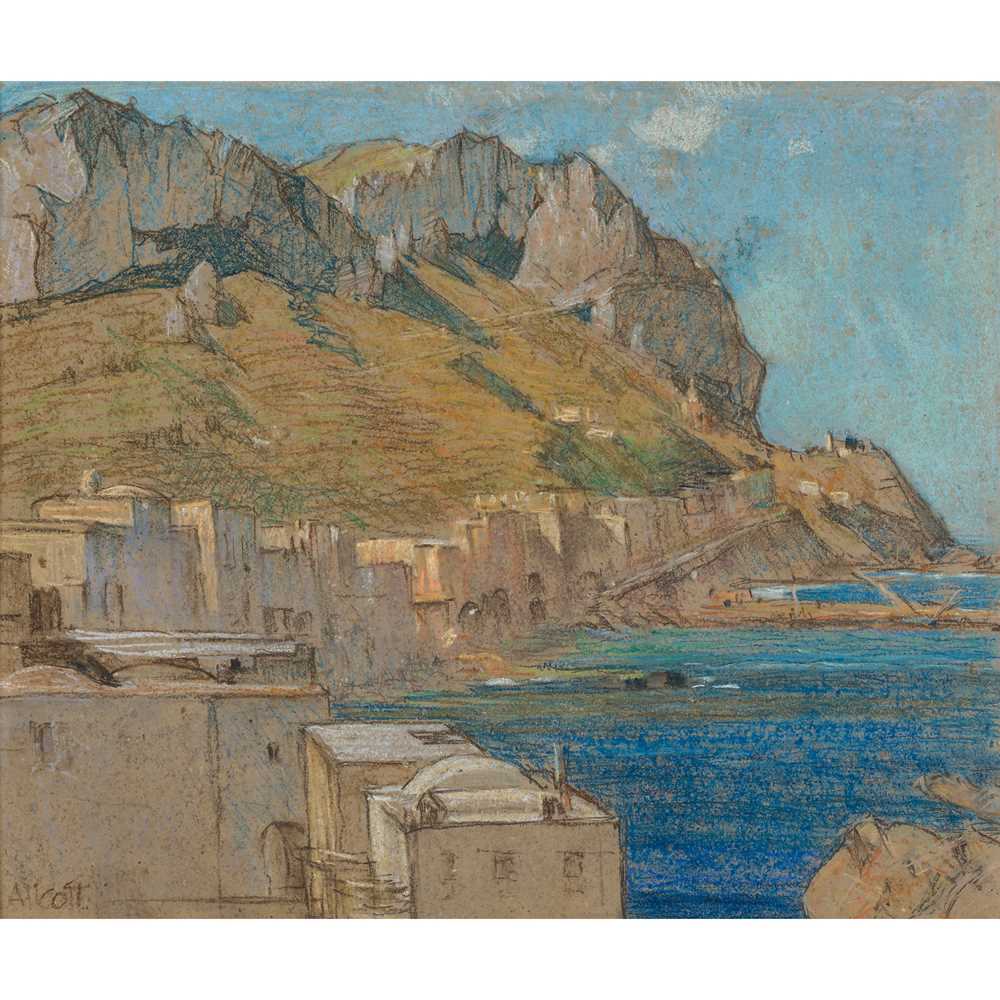 Appraisal: WALTER HERBERT ALLCOTT BRITISH - NORTH AFRICAN COASTAL TOWN pastel