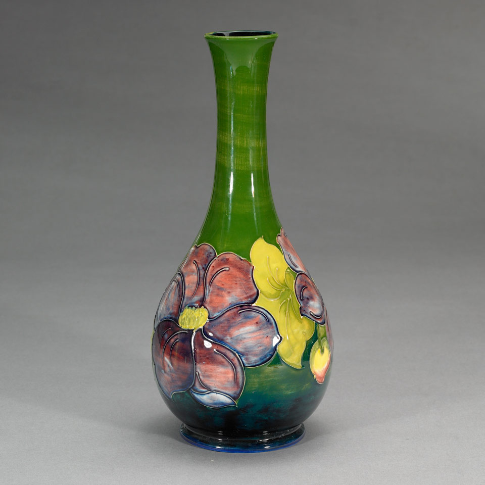 Appraisal: Moorcroft Clematis Vase dated impressed marks foil label painted initials