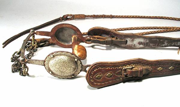 Appraisal: A silver-mounted half-breed bit by Visalia Saddlery With copper-covered mouthpiece