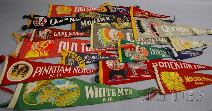 Appraisal: Twenty Vintage Felt Souvenir Pennants