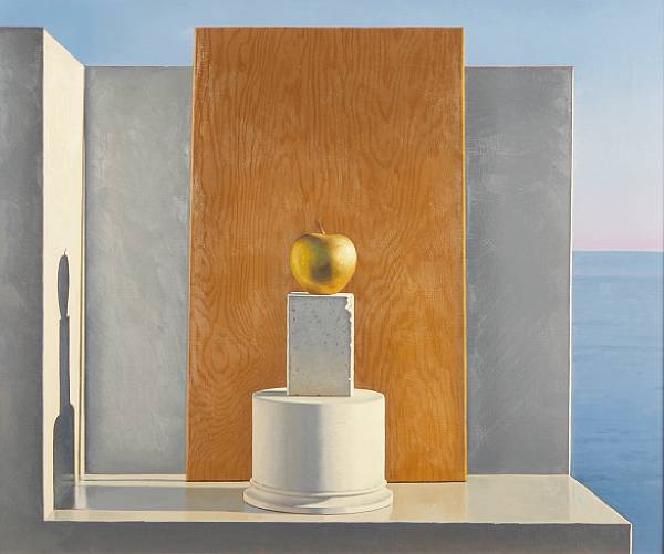 Appraisal: David Ligare American born Still Life with Golden Apple signed