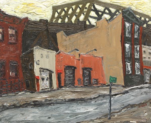 Appraisal: ARNOLD SHARRAD UKRAINIAN-AMERICAN - x Red Hook Oil on canvas