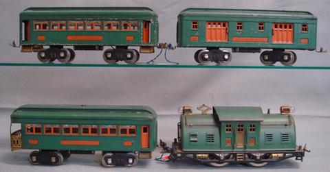 Appraisal: Lionel standard gauge train set E green orange locomotive E