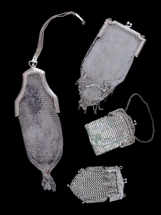 Appraisal: Vintage mesh purses two marked Whiting Davis Co overall sizes