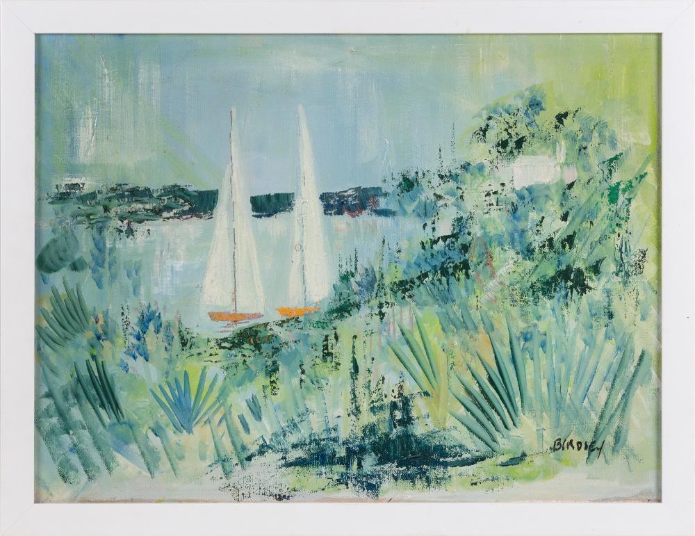 Appraisal: ALFRED BIRDSEY MASSACHUSETTS BERMUDA - SAILBOATS OFF THE COAST LIKELY