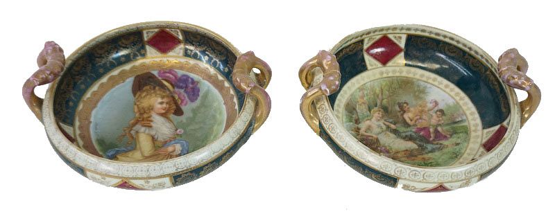 Appraisal: Pair of Royal Vienna Style Porcelain Serving Bowls Pair of