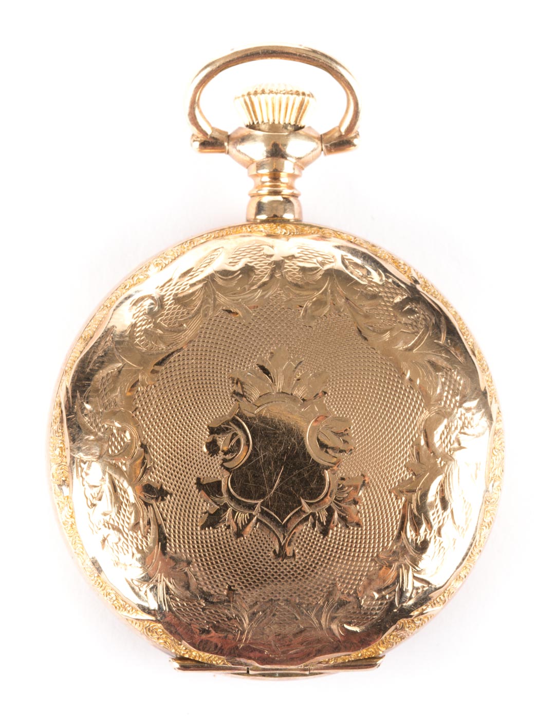 Appraisal: A K Waltham Pocket Watch beautifully engraved K yellow gold