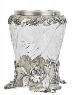 Appraisal: A SILVER-MOUNTED ART NOUVEAU CUT GLASS VASE BOUCHERON PARIS FOR