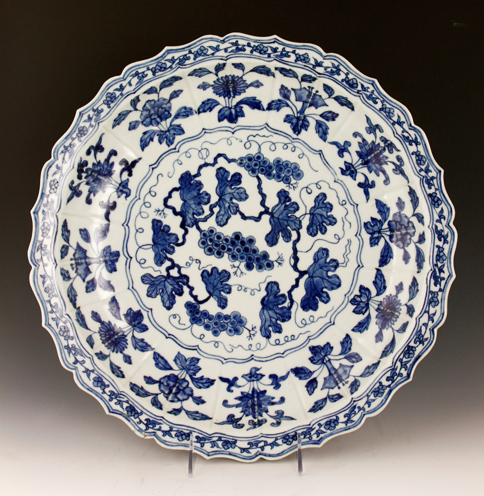 Appraisal: - Chinese Blue and White Charger Chinese blue and white